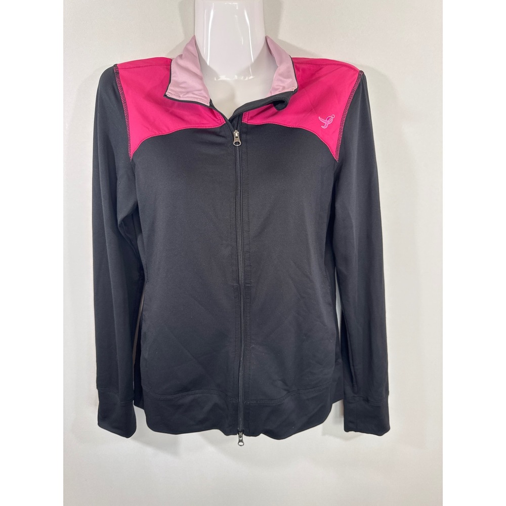 New Balance Susan G Komen Track Jacket Black Pink Zip Up Womens Small Sporty Gym